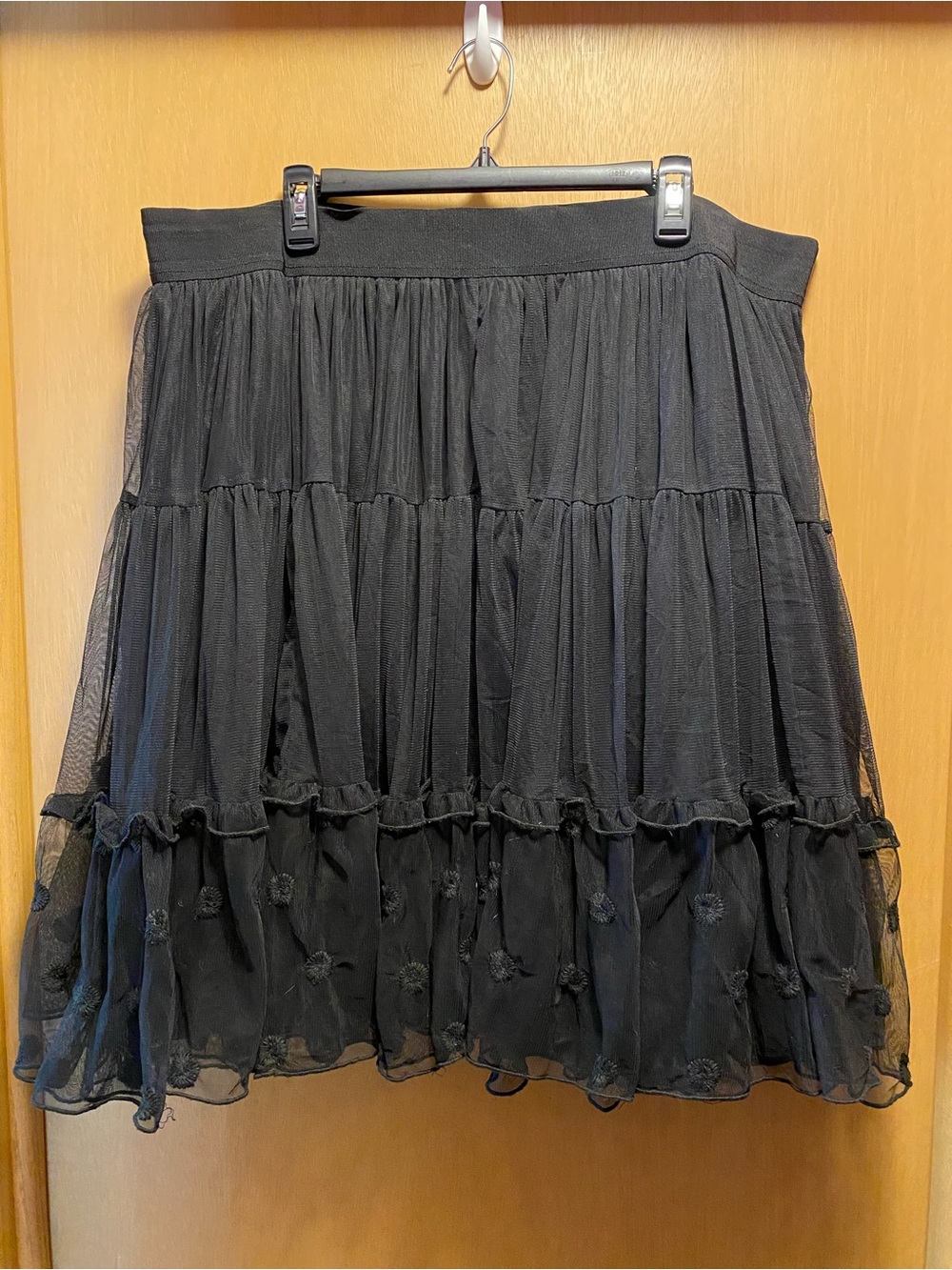 Lane Bryant black ruffled tulle skirt women’s plus size 22/24